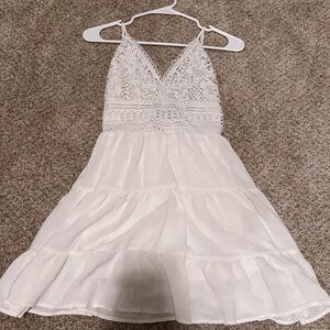 Elegant White Lace Kids Dress